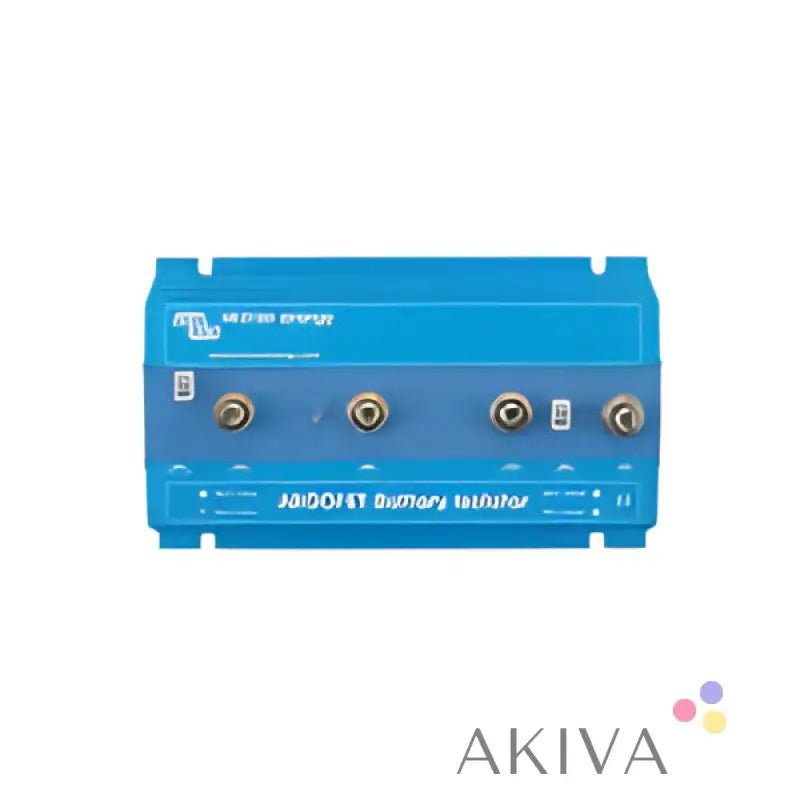 Blue Victron Energy Argofet 200-2 battery isolator with multiple terminals for two batteries 200A