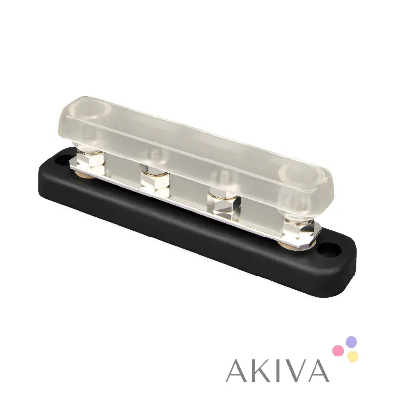 Clear plastic and black stapler with metal fasteners for Busbar 150A 4P +Cover