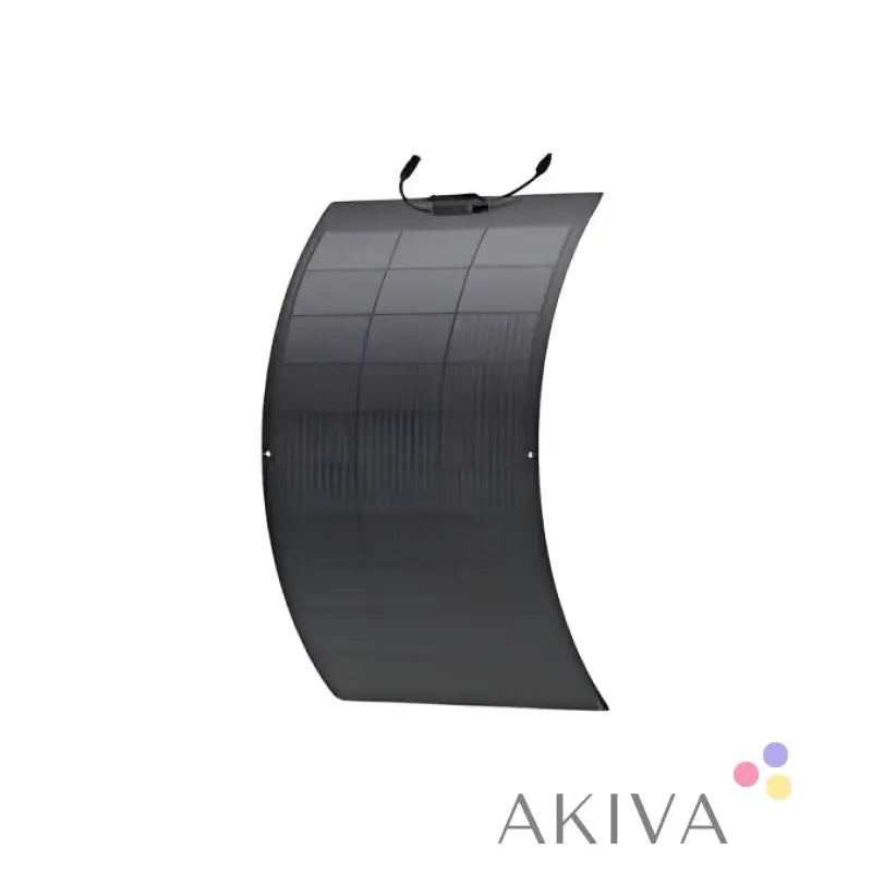 Flexible black EcoFlow 100W solar panel featuring a curved design for efficient energy