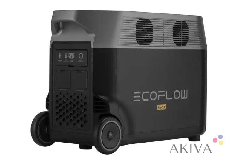 Portable black power station on wheels with cooling vents from EcoFlow Delta Pro Extra Battery