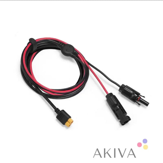 Red and black ECOFLOW MC4 to XT60 Solar Cable 3.5m with connectors for efficient power transfer