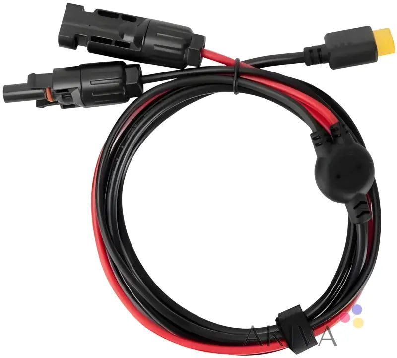 Black and red ECOFLOW MC4 to XT60 Solar Cable 5m with connectors for solar power systems