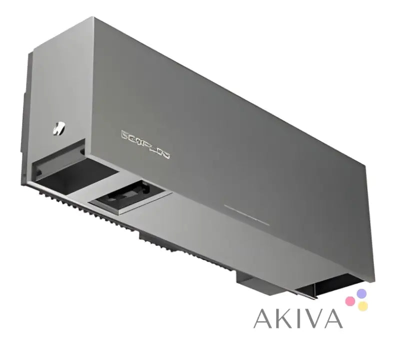 Gray metallic air curtain unit with ventilation slots for EcoFlow PowerOcean DC Fit