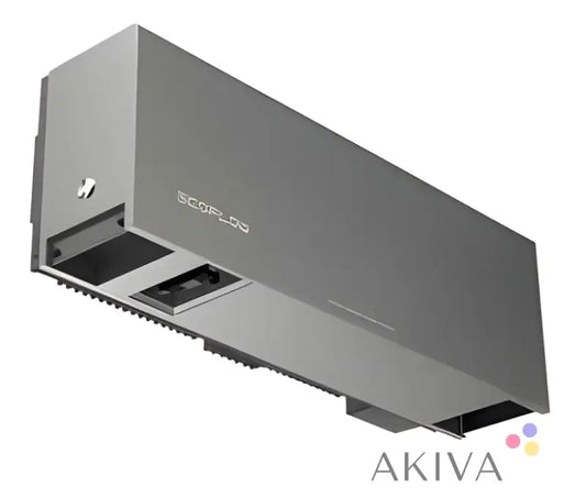 Gray metallic air curtain unit with ventilation slots for EcoFlow PowerOcean DC Fit Converter