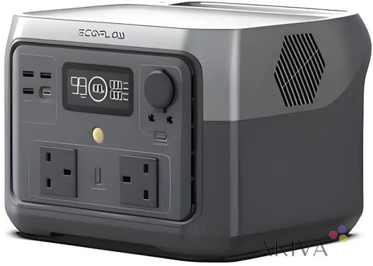 ECOFLOW River 2 Max UK Portable Power Station with AC outlets and USB ports displayed