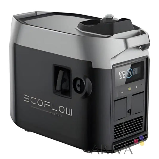 Portable power station ECOFLOW Smart Generator with digital display in black/silver design