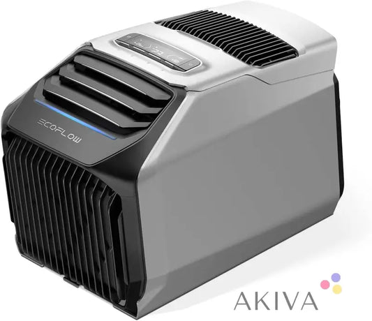 Modern ECOFLOW Wave 2 portable air conditioner with black vents and gray housing