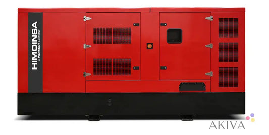 Red industrial generator with ventilation grilles for Himoinsa HFW-400 400V 3-phase output