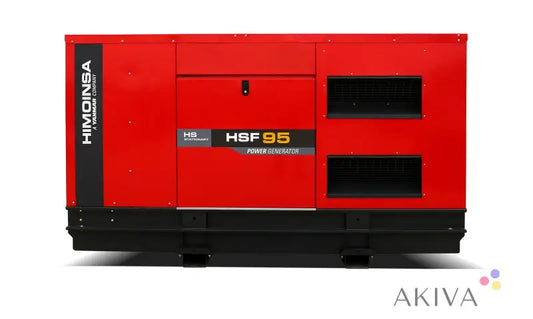 Red industrial generator with black trim, Himoinsa HSF-95 T5-S3A 400V 3-phase output