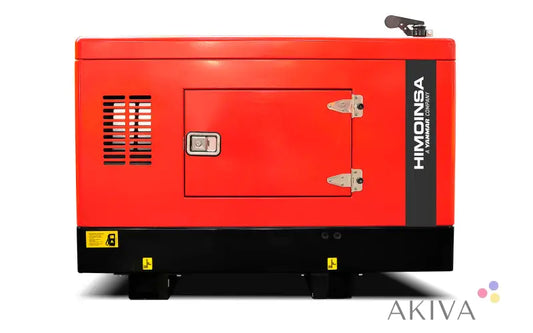 Red Himoinsa HYW-13-T5 400V 3-Phase generator with metal latches and black accents