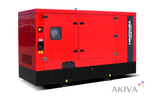 Red and black Himoinsa HYW-17-T5 S3a 400V 3-Phase diesel generator in enclosed housing