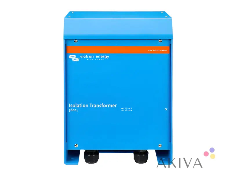 Blue Victron Energy isolation transformer 3600W Auto with black mounting feet