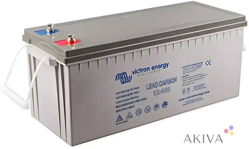 Victron Energy Lead Carbon Battery 12V 160Ah with red and blue terminals displayed