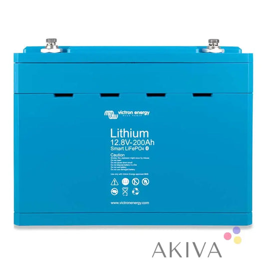 Blue Victron Energy LiFePO4 Battery 12.8V-200Ah Smart for off-grid power solutions