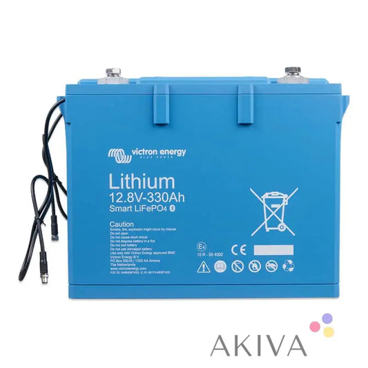 Blue Victron Energy 12.8V-330Ah lithium battery for off-grid power solutions, LiFePO4 Battery