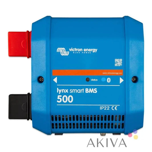 Victron Energy Lynx Smart BMS 500 in blue casing with red and black terminals