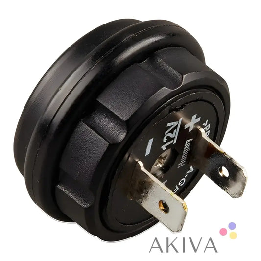 Black plastic electrical connector with two metal prongs for MagCode Power Port 12V