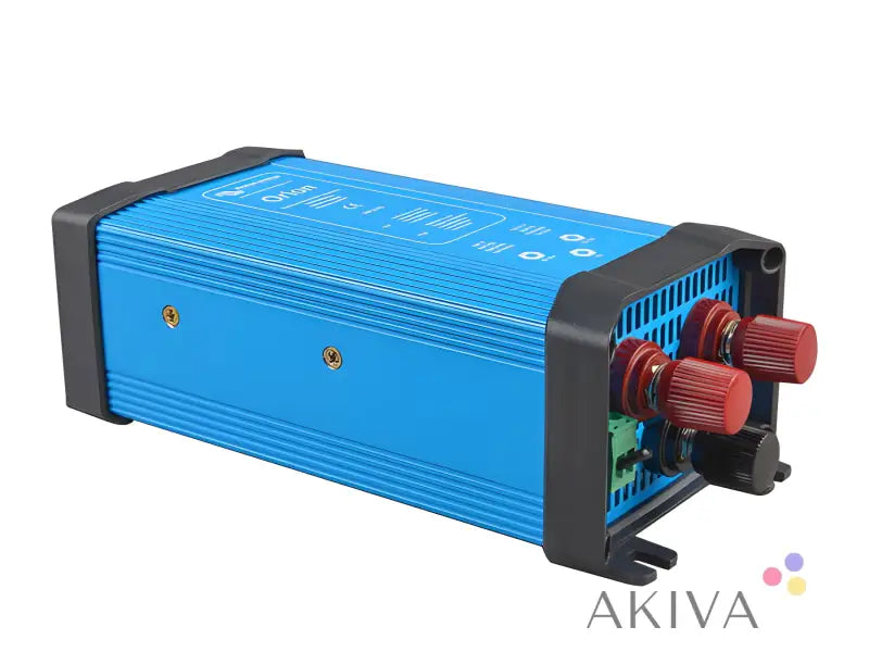 Blue Orion 24/12-70A DC-DC converter IP20 with red binding posts and cooling fins