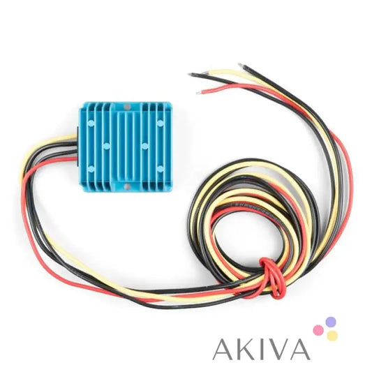 Blue Aluminum Voltage Regulator with Multicolored Wires for Orion IP67 12-10A Off-Grid Power Solutions