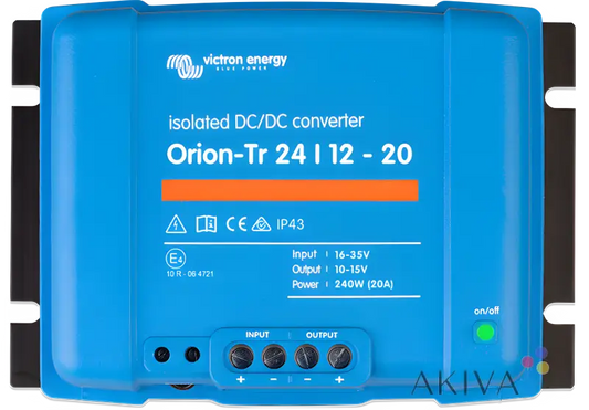 Blue Victron Energy Orion-Tr 24/12-20 Isolated DC-DC Converter with Terminals and Indicators