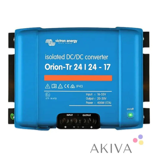 Blue Victron Energy Orion-Tr 24-17A Isolated DC-DC Converter with input/output terminals