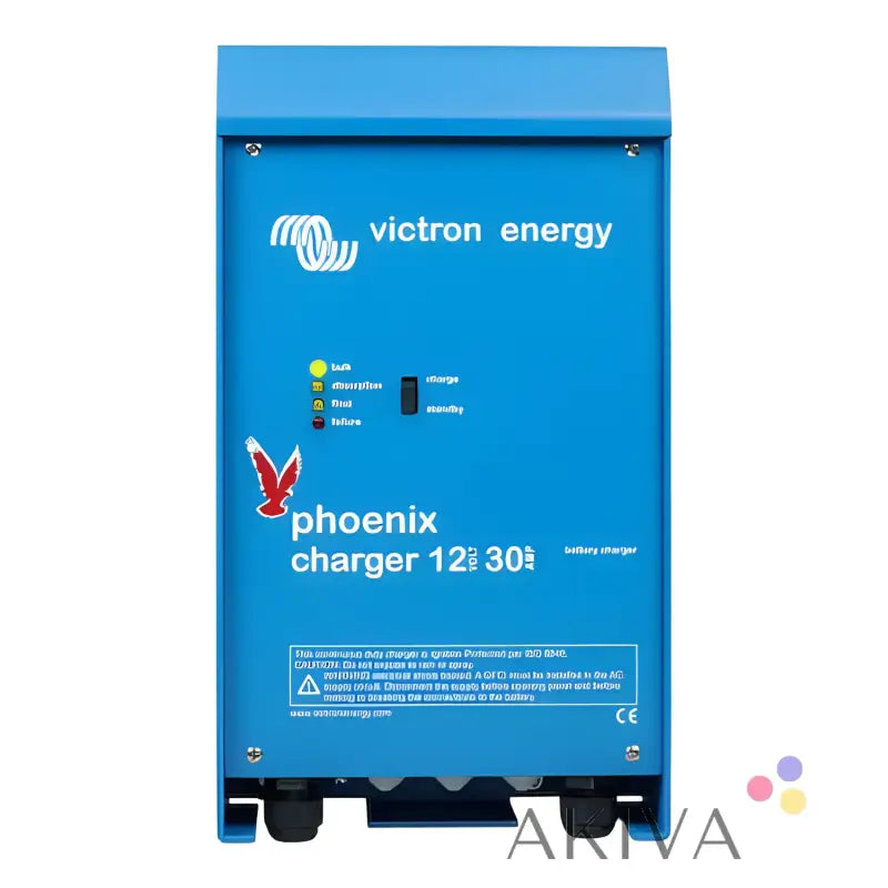 Blue Victron Energy Phoenix Charger 12/30 120-240V for off-grid power solutions