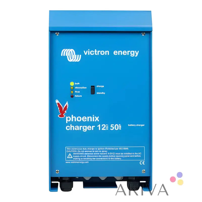 Victron Energy Phoenix Charger 12/50 in bright blue casing for off-grid power solutions