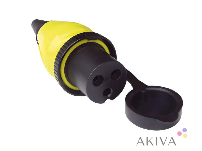 Yellow and black waterproof electrical connector with cap for Plug 32A/250Vac