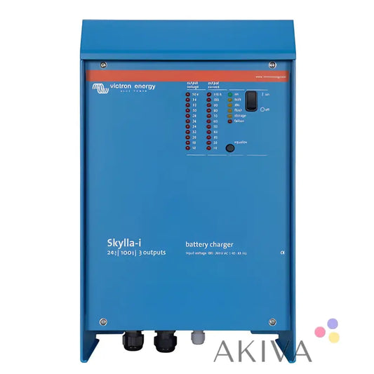 Blue Victron Energy Skylla-i 24/100(3) 230V battery charger with control panel display