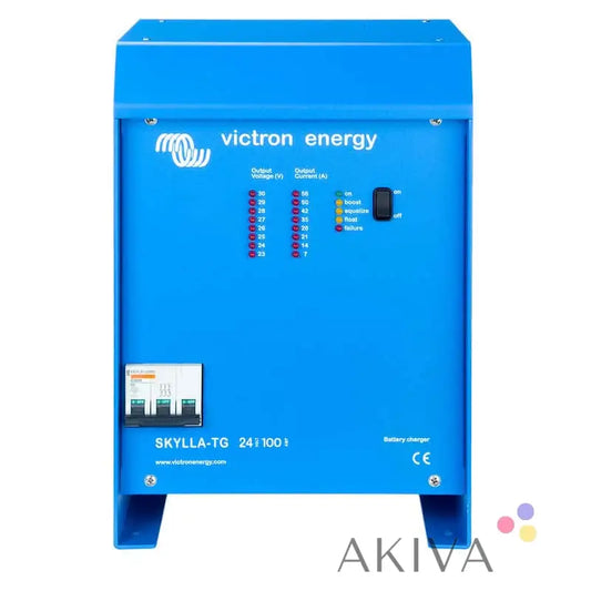 Blue Victron Energy Skylla-TG 24/100 1+1 230V battery charger with LED indicators