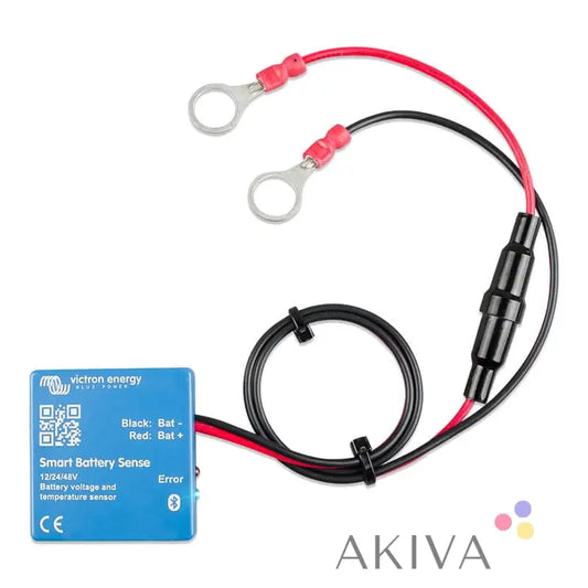 Smart Battery Sense long range sensor with red and black wiring leads and ring terminals