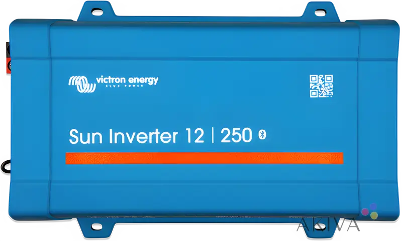 Blue Victron Energy Sun Inverter 12|250 device for off-grid power solutions, model 250-10 IEC