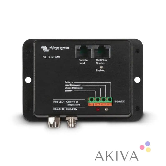 Black VE.Bus BMS electronic control module with Ethernet ports for off-grid power solutions